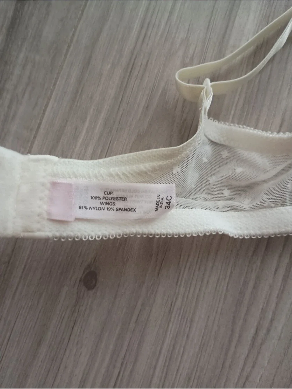 NWT Victoria's Secret Vintage White Swiss Dot Mesh Unlined Underwire Bra 34C